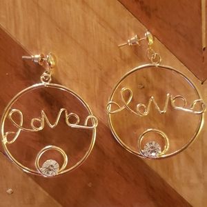 ❤ Valentine's Day❤ Gold Dipped "Love Gem" Earrings